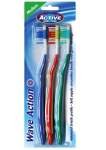 Keskmise k&otilde;vadusega hambaharjad Active oral Care Wave Action Medium, 3 tk.