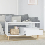vidaXL kohvilaud, k&otilde;rgl&auml;ikega valge, 90 x 49 x 45 cm, tehispuit