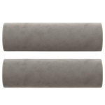 vidaXL dekoratiivpadjad 2 tk, helehall, &Oslash;15 x 50 cm, samet