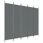 vidaXL 5 paneeliga ruumijagaja, antratsiithall, 250 x 200 cm, kangas