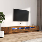 VidaXL 3-osaline telerikapikomplekt, LED, pruun, tehispuit