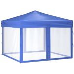vidaXL kokkupandav peotelk seintega, sinine, 3 x 3 m