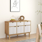 vidaXL puhvetkapp, pruun ja valge, 114x43x73,5 cm, m&auml;nnipuit