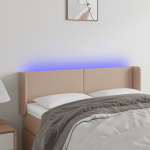 vidaXL LED-voodipeats, Cappuccino, 147x16x78/88 cm kunstnahk