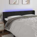 vidaXL LED-voodipeats, must, 163x16x78/88 cm, samet