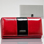 Naiste rahakott naturaalsest nahast Cavaldi, punane