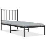 vidaXL metallist voodiraam peatsiga, must, 75x190 cm