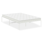 vidaXL metallist voodiraam, valge, 135x190 cm