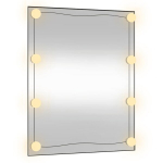 vidaXL seinapeegel LED-tuledega, 50x60 cm, klaas, ristk&uuml;lik