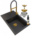 Graniit valamu, Louis, must, sifoon, k&ouml;&ouml;gisegisti kraan