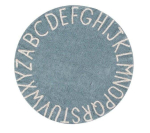 Pestav puuvillane vaip Round ABC Vintage Blue-Natural &Oslash;150cm