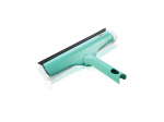 Leifheit 51320 4-in-1 window cleaner with microfibre fleece, 32cm window squeegee with patented frame cleaning function