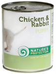 Nature's Protection Puppy Chicken&Rabbit konserv koertele kana- ja k&uuml;&uuml;likulihaga, 800g