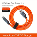 120W Kiire Laadimine USB-C Kaabel, 100.58 cm Silikoon &uuml;mbris, &Uuml;marad lisatarvikud.