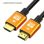 8K HDMI 2.1 kaabel alumiiniumist m&auml;nguseadmetele, 6,6 pėdos / 2 m
