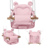 Laste kiik Tulano Hop 30 Pink turvav&ouml;&ouml;ga, puuvillane, kuni 60 kg