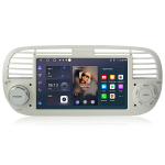 7''Android 13 svetainėje Fiat 500 2007-2015 BT Carplay autoraadio GPS NAVI SWC WIFI 32GB Carpaly 2din 4Core valge