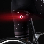 Tagumine jalgratta LED lamp micro USB, punane valgus, 5 režiimi, must