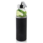 Klaasist pudel neopreenist &uuml;mbrisega 490 ml, must