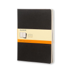 Kolme Moleskine Cahier Journali XL joonega m&auml;rkmikud, mustad