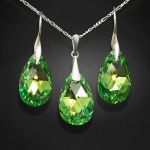 Naiste ehete komplekt &bdquo;Baroque (Peridot AB)&ldquo; koos Swarovski kristallidega