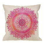 1tk Dekoratiivne Padjakate Roosa Akvarell Mandala P&auml;evalill Diivanile 45.72x45.72 Cm