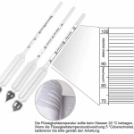 Alkomeetrid, 3-osaline alkoholomeetri komplekt, 0-100%, termomeetriga