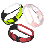 Kella Rihm Xiaomi Mi Band 5/6/7 Kahekordne Silikoonist K&auml;ev&otilde;ru Asendamiseks., Daugiaspalvis 5