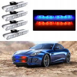 4x LED hoiatuslamp sinine/punane kaitseraua jaoks