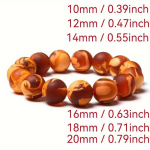 Premium Tiigersilm Trompet Merevaik K&auml;ev&otilde;ru - Unisex, Kinnitusega Lillekujundus Healeoluks & Vaimseks Praktikaks., 16 mm