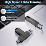 USB pulk 2-&uuml;hes Kiire Foto M&auml;lupulk 32GB-512GB Type-C USB 3.0, Juoda