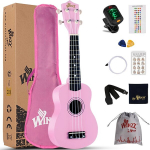 Winzz soprani ukulele komplekt, roosa