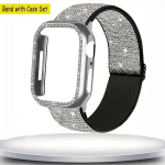 2komplekti S&auml;delev iWatch Kaitsva &uuml;mbris ja rihmad, Bling Slivery dėklas su juostele