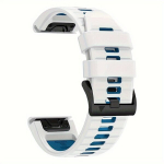 Paindlik silikoonist rihm QuickFit 26mm 22mm jaoks Garminile, hingav veekindel higi- ja mustaklamber., Baltas