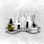 Seinale kinnitatud nurga du&scaron;ikorv - augurivaba ja PABA-vaba kolmnurkne tualett-tarvete riiul vannitoale.