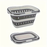 Suur Kokkupandav Pesukorv - Kaasaskantav ja Kvaliteetne Plastikust Korv Riiete ja Pesu Hoidmiseks , Pilka