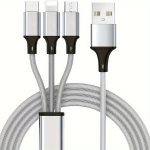 42 0.8mm T&auml;isvalegene Mitmeotstarbeline USB Laadimiskaabel, Sidabrinis