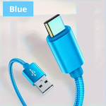 USB Type C Kaabel Kiire Laadimine Andmekaabel Samsung, Redmi, Iphone 15 OnePlus Mobiiltelefonidele., Mėlyna