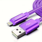 OLISHEN Vastupidav Nailonpunutud Lightning USB Kaabel, &Uuml;mar Matt Viimistlus, Violetinė