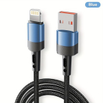 MFi Sertifitseeritud Lightning Kaabel, USB-A iOS, Kiire Laadimine ja S&uuml;nkroonimine, Mėlyna