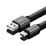 60W USB-C Kiire Laadija Kaabel - Vastupidav Nailonpunutis, USB A kuni USB-C Juhe iPhone 15 Seeria jaoks, iPad Pro jaoks, Air5, MacBook jaoks ja Samsung Galaxy S22/S21/S20 Ultra jaoks., pilka