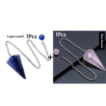 Tervendav Kristall Kvarts Kivi Ripats Kuusnurkne Reiki T&scaron;akra., Rožinis kvarcas*1+Lapis Lazuli*1