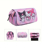 Sanrio Hello Kitty & Kuromi Kahekihiline Pinal - Armas Anime-Inspireeritud Kirjatarvete Kott, G6682