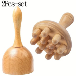 2tk Puidust Seene Massaažija & Rootsi Tassikomplekt - Lihaste L&otilde;dvestus T&ouml;&ouml;riistad Gua Sha jaoks