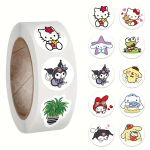 500 tk Sanrio ametlikud kleebised: Hello Kitty, Melody, Kuromi, Cinnamoroll, Purin ja rohkem.