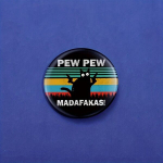 Pew Pew Madafakas! Must Kass Relvadega Plekkm&auml;rk - Loominguline &Uuml;mmargune Pross Riietele ja Seljakottidele