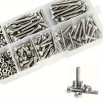 150tk/kast M3 X 8mm, 12mm, 16mm, 20mm, 25mm kuuskantpeaga kruvid, poldid, mutrid, 304 roostevaba teras, klassifikatsiooni komplekt.
