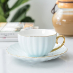 LDQ Elegantne Luukina Tass ja Alustass Komplekt - 200ml, Lusikaga., Sinine