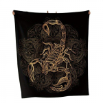 Luksuslik Kuldne Skorpion Flanellpleed - Pehme ja Hubane Kink, 130cm*50cm