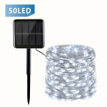 1tk 50LED/100LED/200LED P&auml;ikesepatarei Valguskett - Vasktraat, 8 Valgusrežiimi - Mitmek&uuml;lgne V&auml;lisdekoor Aedadele, Terrassidele, Puuedele, Pulmadele ja P&uuml;hadele (Soe Valge/Mitmev&auml;rviline/Valge)., Balta &scaron;viesa